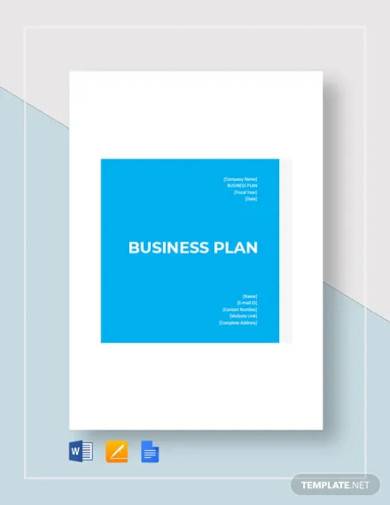blank business plan template