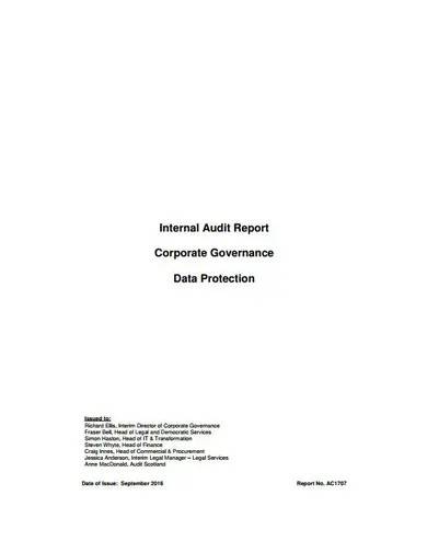 data protection internal audit report
