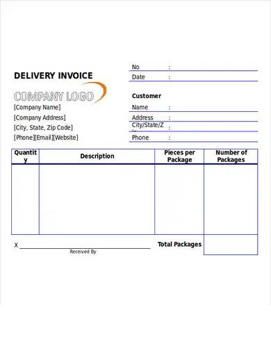 delivery invoice format