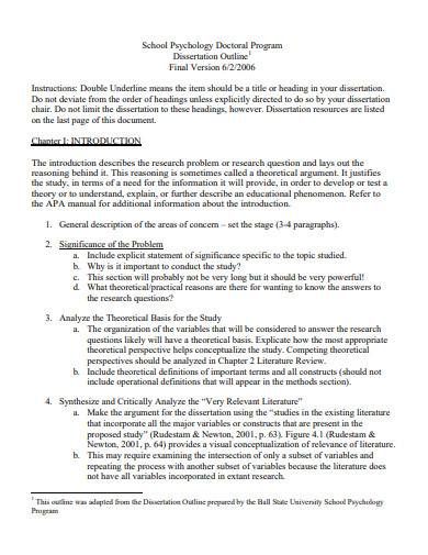 dissertation outline template