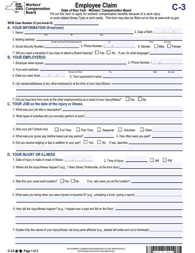 employee claim form template