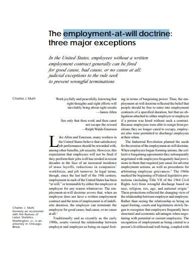 employment at will doctrine