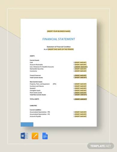 FREE 10  Non Profit Financial Statements Samples in MS Word Google