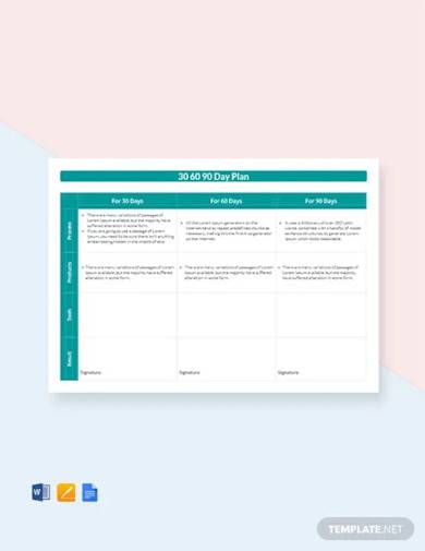 free 30 60 90 day plan template