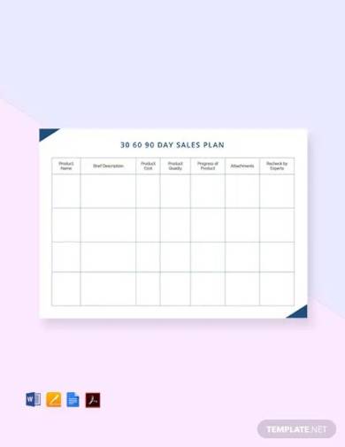 free 30 60 90 day sales plan template