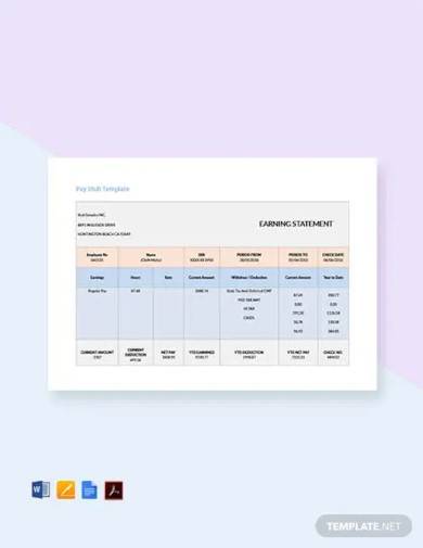 free bonus pay stub template