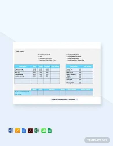 free employee pay stub template