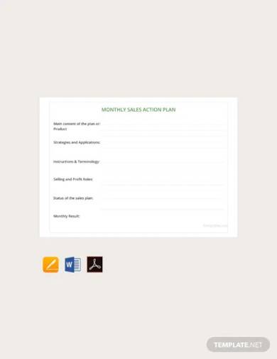 free monthly sales action plan template