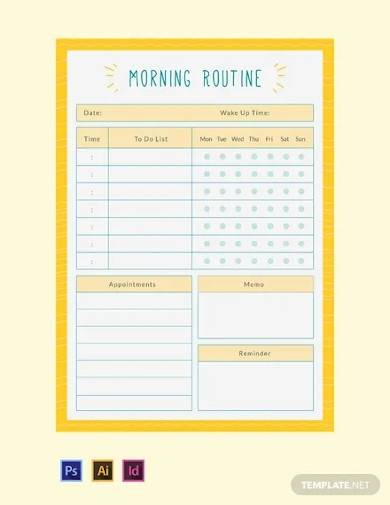 free morning routine planner template