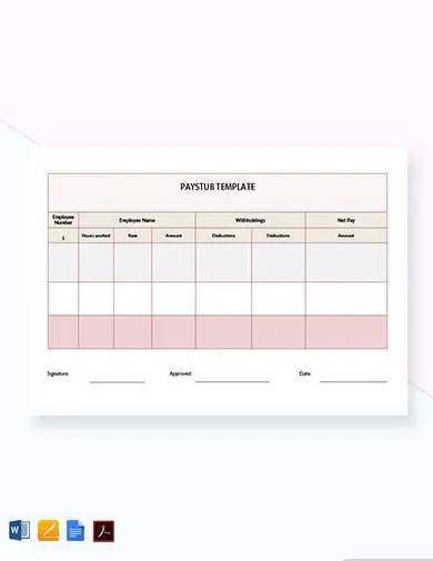 free pay check pay stub template