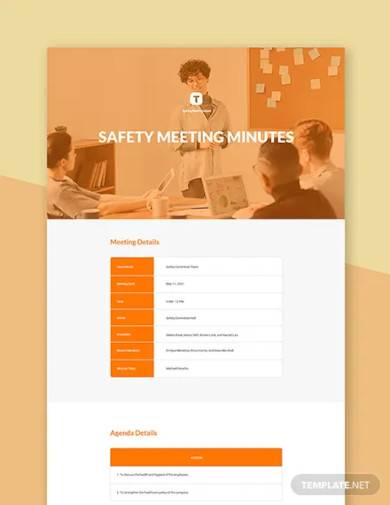 free safety meeting minutes template