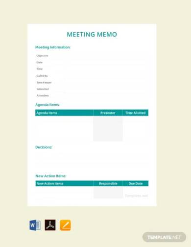 free sample meeting memo template
