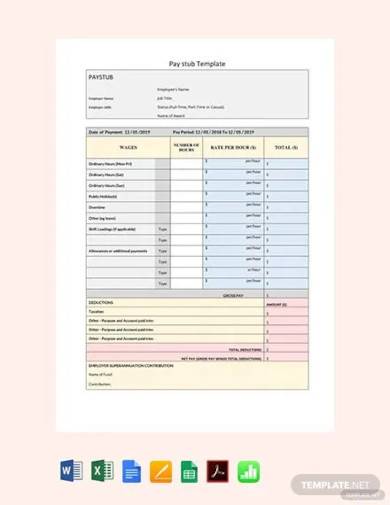 free epay stub template