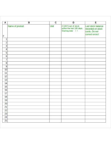 inventory tool management worksheet