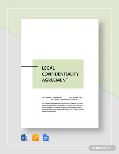 legal confidentiality agreement template