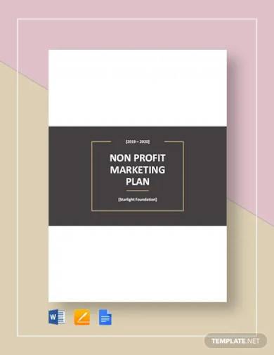 nonprofit marketing plan template