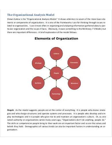organizational analysis model template