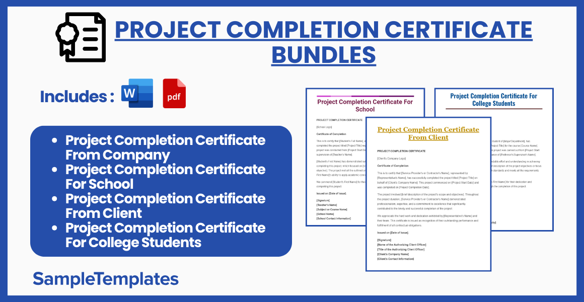 project completion certificate bundles