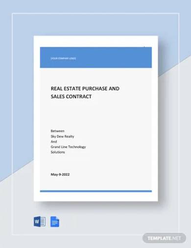 real estate purchase sales contract template