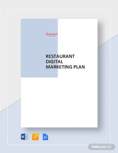 restaurant digital marketing plan template