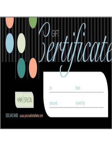 sample salon gift certificate template