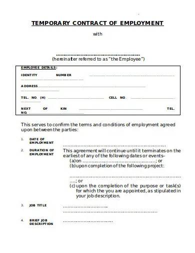 temporary contract of employment