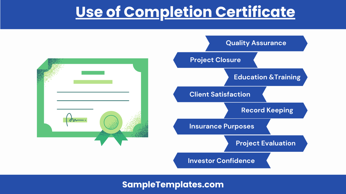 use of completion certificate