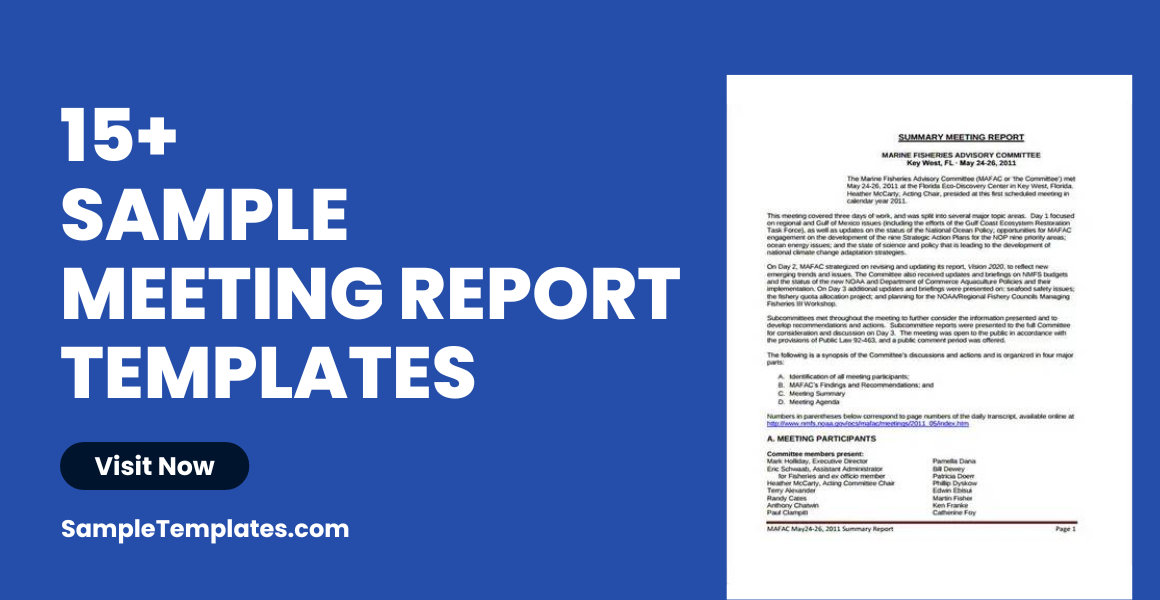 sample meeting report templates