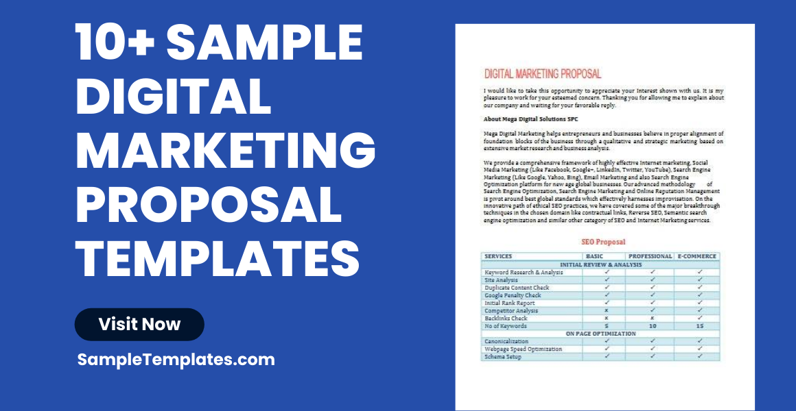 Sample Digital Marketing Proposal Templates