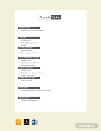 basic biography outline template