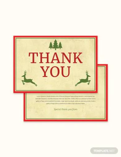 free christmas special thank you card template