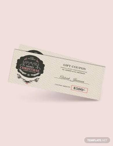 free vintage christmas gift coupon template