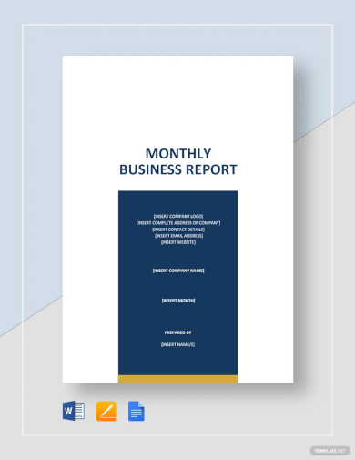 monthly business report template