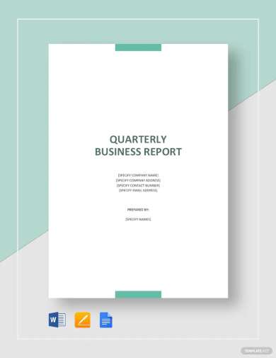 quarterly business report template