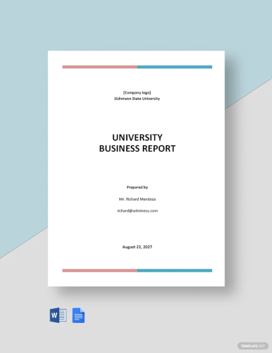 university business report template