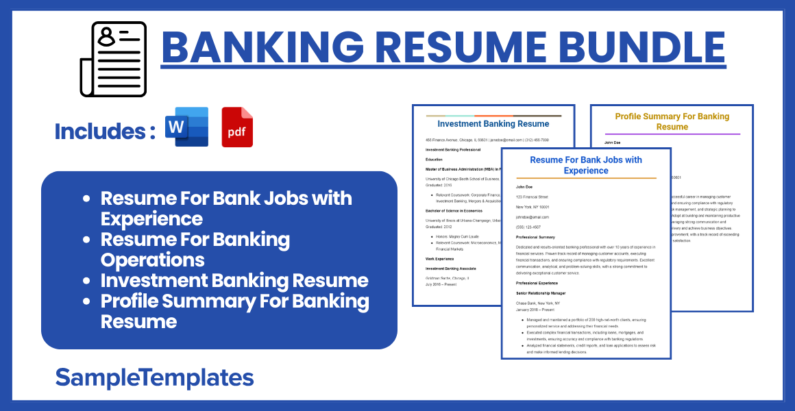 banking resume bundle