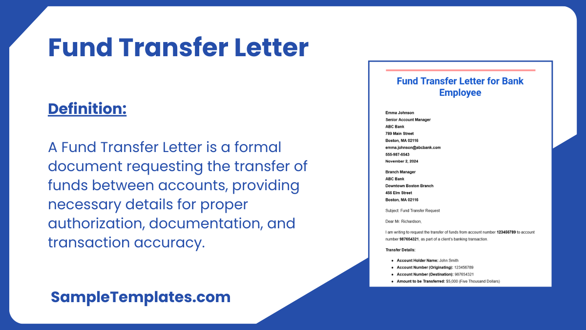 Fund Transfer Letter