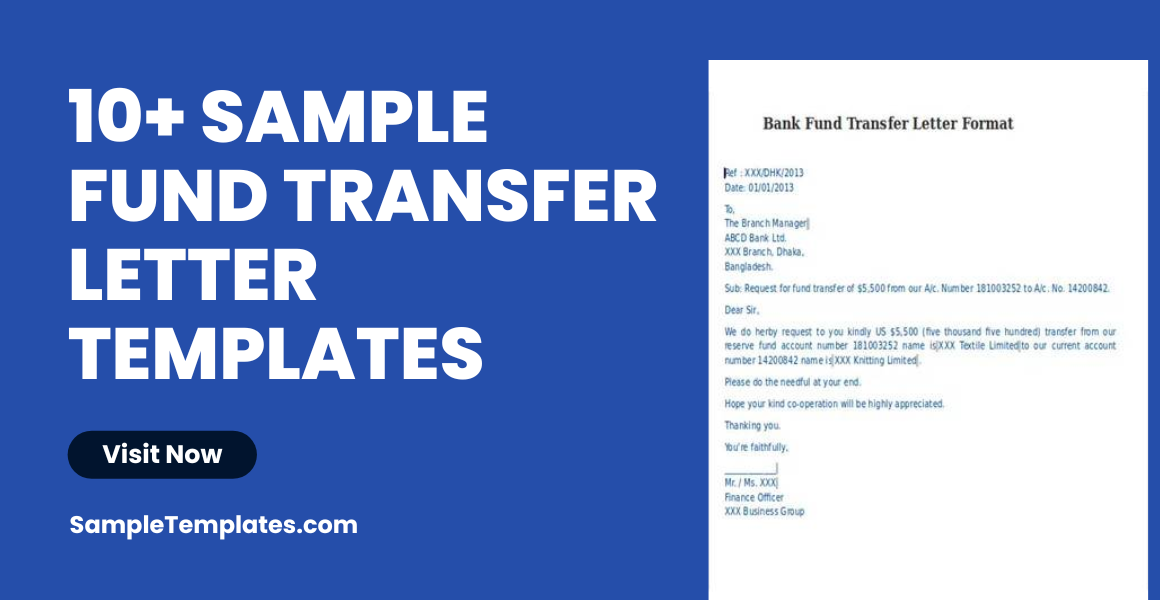 sample fund transfer letter templates