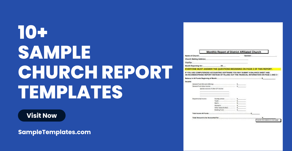 sample church report templates