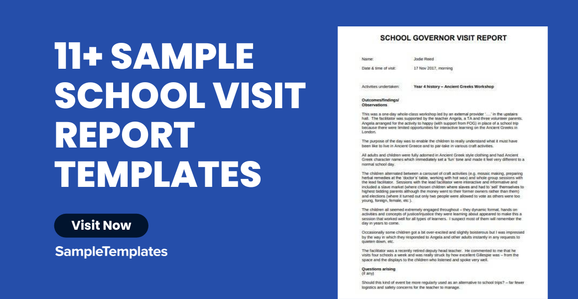 sample school visit report templates