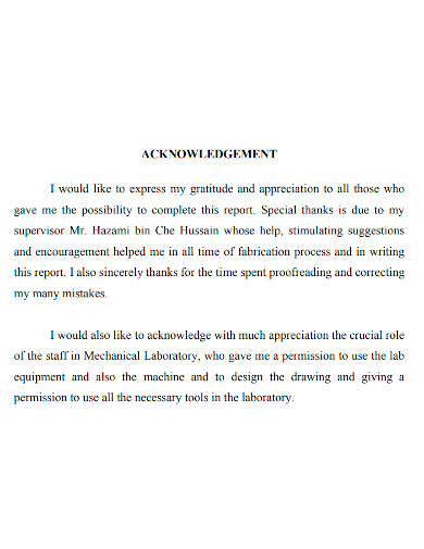 What Is Acknowledgement In Technical Report Writing Design Talk