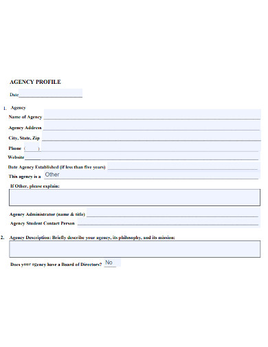 agency profile form