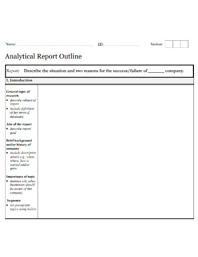 analytical report outlines