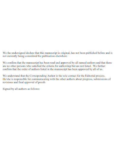 authors declaration statement format