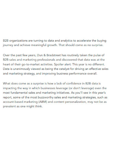 b2b marketing data report