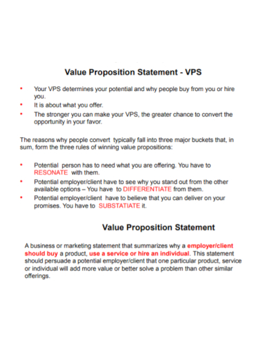business value proposition statement