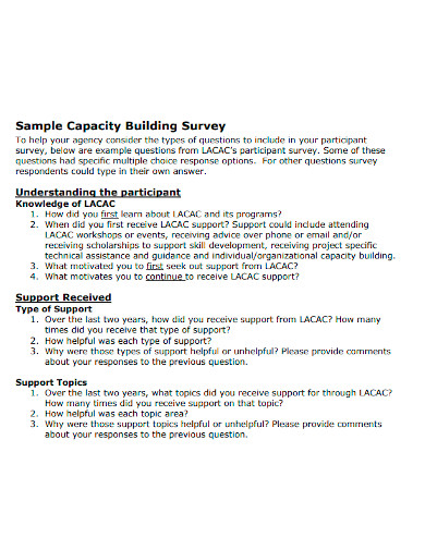 capacity building survey