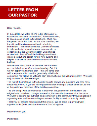 church construction proposal letter