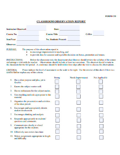 observation report definition