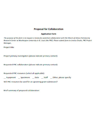 collaboration proposal form